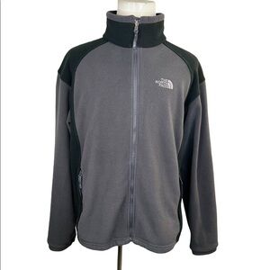 The North Face Full Zip Men’s Fleece Black Gray Jacket